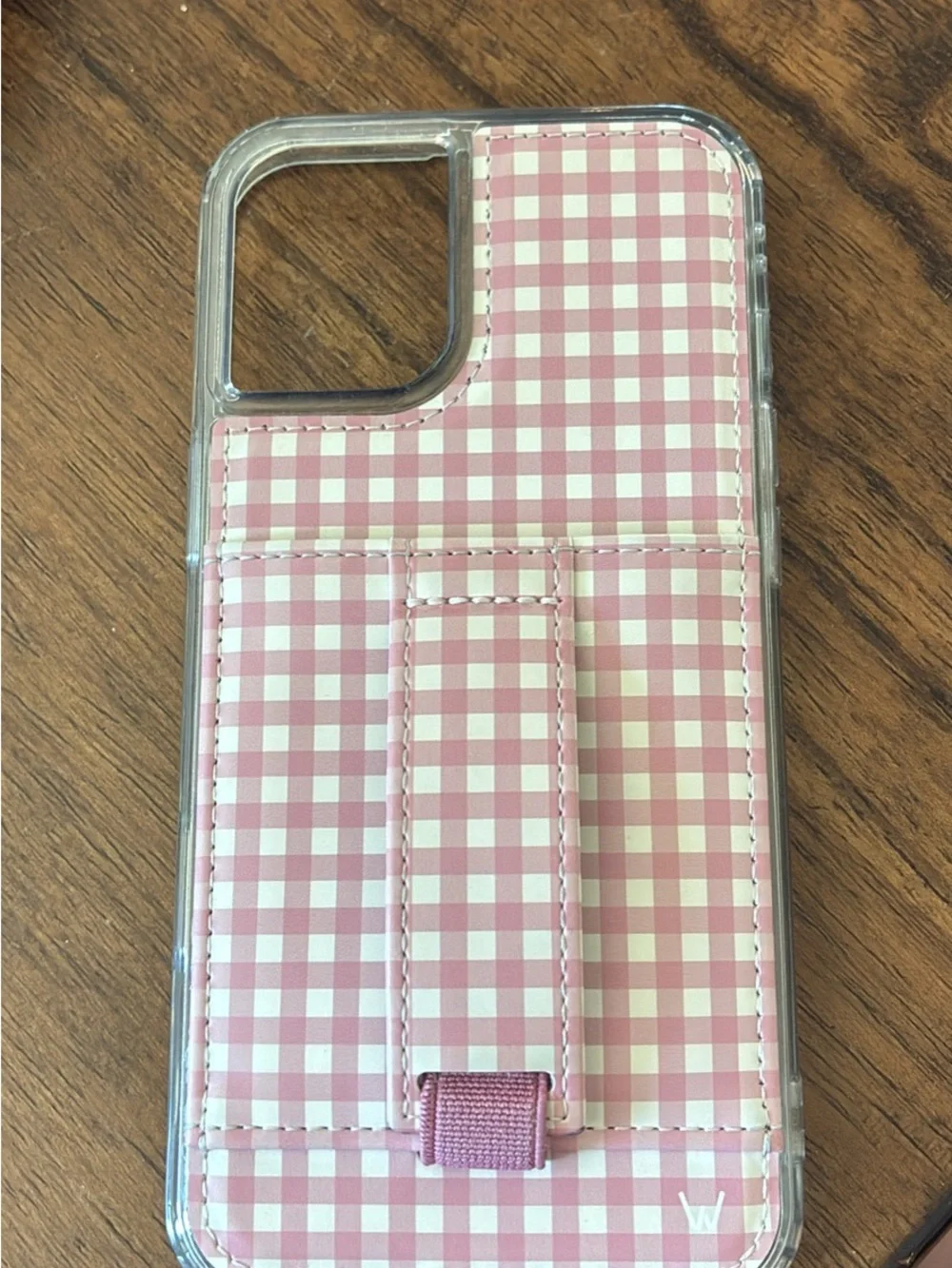 Pink Gingham Walli iPhone 16 plus case